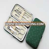 High quality manicure set 7pcs wholesale nail clipper, PU box