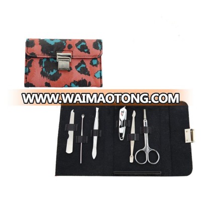 Leather of high quality stainless steel manicure set