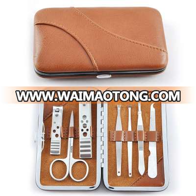 OEM high quality 7pcs metal pocket manicure set stainless steel Nail clipper kit