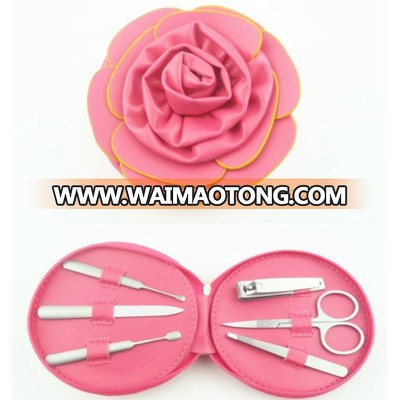 Flower shape 6pcs metal manicure set pedicure tools for party favor