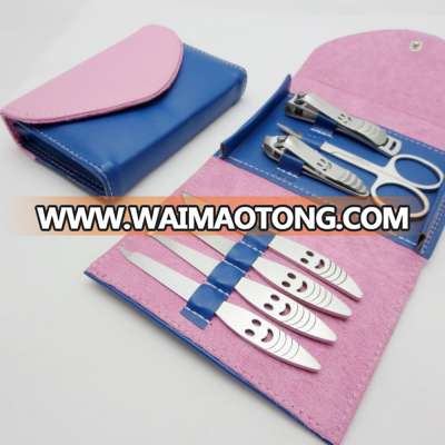 Factory personalized envelope shape nail tools salon shaker manicure set with smiley face logo